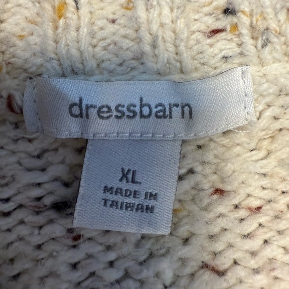 Dressbarn Full Zip Sweater  Blue, Black, White Tweed, Size XL Acrylic/Wool Blend - Picture 13 of 16